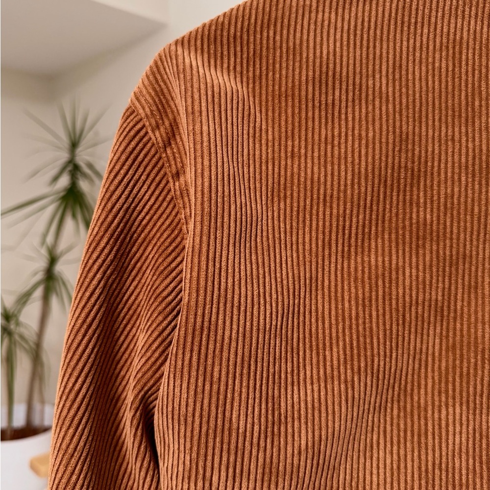 Women’s | Urban Outfitters Corduroy Zip Jacket Caramel Brown Cropped | Medium - Picture 8 of 8